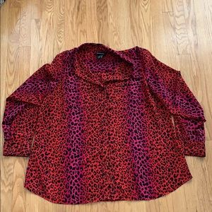 Pink red and black leopard print blouse 22/24